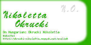 nikoletta okrucki business card